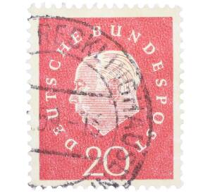 Почтовая марка 20 пфеннигов 1959 года Западная Германия (ФРГ) «Теодор Хойс» — Фото №1