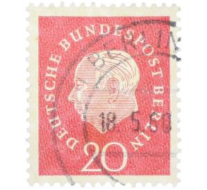 Почтовая марка 20 пфеннигов 1959 года Западная Германия (ФРГ) «Теодор Хойс» — Фото №1