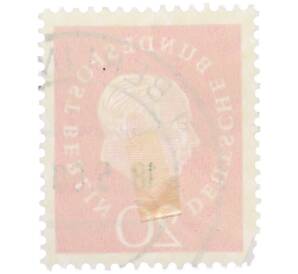 Почтовая марка 20 пфеннигов 1959 года Западная Германия (ФРГ) «Теодор Хойс» — Фото №2
