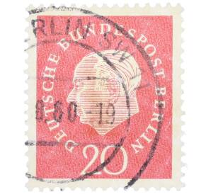 Почтовая марка 20 пфеннигов 1959 года Западная Германия (ФРГ) «Теодор Хойс» — Фото №1