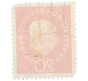 Почтовая марка 20 пфеннигов 1959 года Западная Германия (ФРГ) «Теодор Хойс» — Фото №2