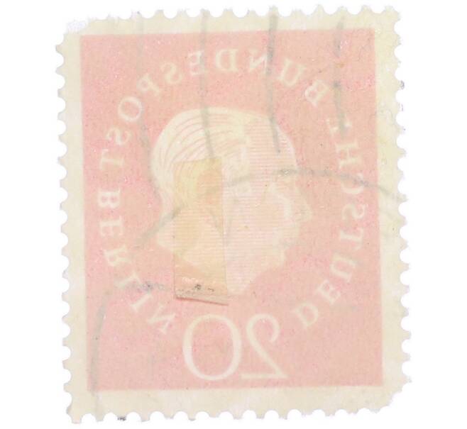 Почтовая марка 20 пфеннигов 1959 года Западная Германия (ФРГ) «Теодор Хойс» (Артикул: T11-37516) — Фото №2