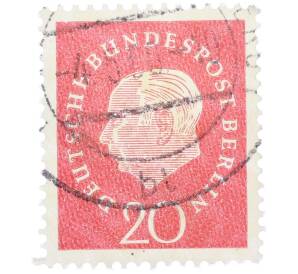 Почтовая марка 20 пфеннигов 1959 года Западная Германия (ФРГ) «Теодор Хойс» — Фото №1