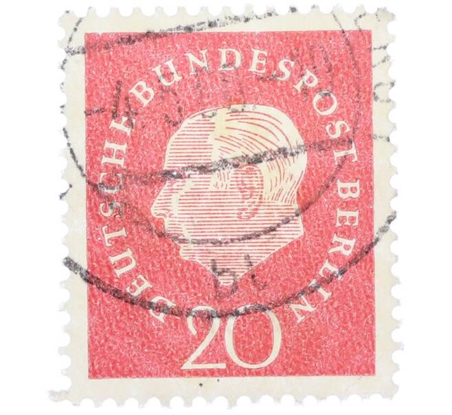 Почтовая марка 20 пфеннигов 1959 года Западная Германия (ФРГ) «Теодор Хойс» (Артикул: T11-37518) — Фото №1