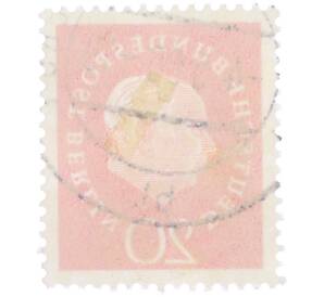 Почтовая марка 20 пфеннигов 1959 года Западная Германия (ФРГ) «Теодор Хойс» — Фото №2