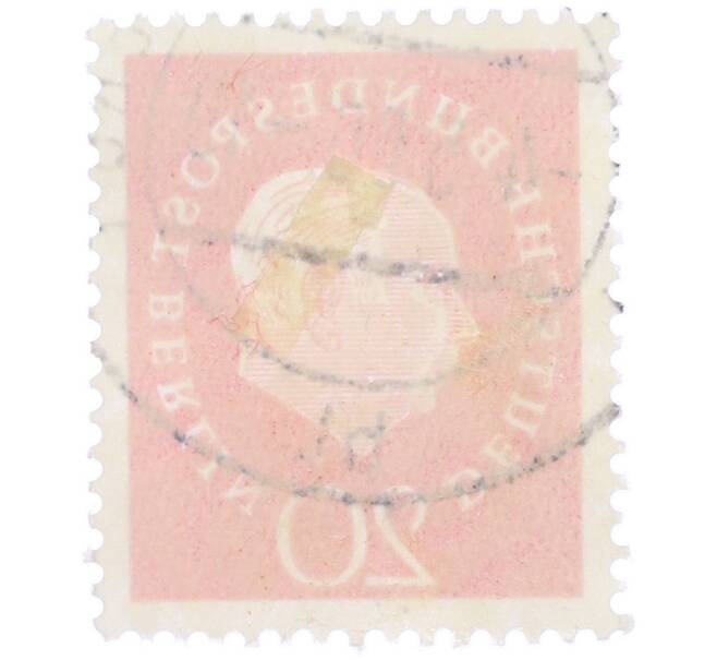 Почтовая марка 20 пфеннигов 1959 года Западная Германия (ФРГ) «Теодор Хойс» (Артикул: T11-37518) — Фото №2