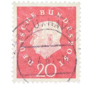 Почтовая марка 20 пфеннигов 1959 года Западная Германия (ФРГ) «Теодор Хойс» — Фото №1