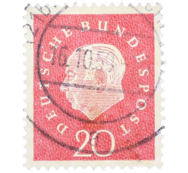 Почтовая марка 20 пфеннигов 1959 года Западная Германия (ФРГ) «Теодор Хойс» (Артикул: T11-37520) — Фото №1