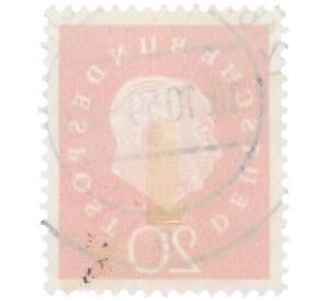 Почтовая марка 20 пфеннигов 1959 года Западная Германия (ФРГ) «Теодор Хойс» — Фото №2