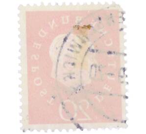 Почтовая марка 20 пфеннигов 1959 года Западная Германия (ФРГ) «Теодор Хойс» — Фото №2