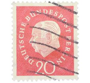 Почтовая марка 20 пфеннигов 1959 года Западная Германия (ФРГ) «Теодор Хойс» — Фото №1