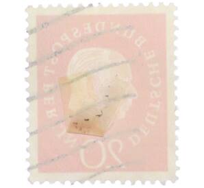 Почтовая марка 20 пфеннигов 1959 года Западная Германия (ФРГ) «Теодор Хойс» — Фото №2