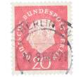 Почтовая марка 20 пфеннигов 1959 года Западная Германия (ФРГ) «Теодор Хойс» (Артикул: T11-37524) — Фото №1