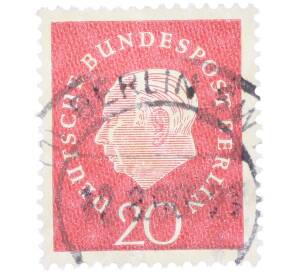 Почтовая марка 20 пфеннигов 1959 года Западная Германия (ФРГ) «Теодор Хойс» — Фото №1