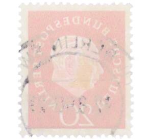 Почтовая марка 20 пфеннигов 1959 года Западная Германия (ФРГ) «Теодор Хойс» — Фото №2