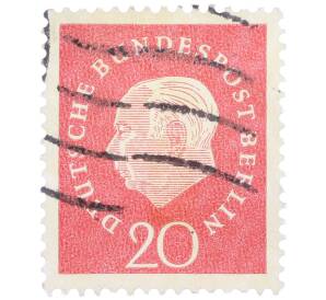 Почтовая марка 20 пфеннигов 1959 года Западная Германия (ФРГ) «Теодор Хойс» — Фото №1
