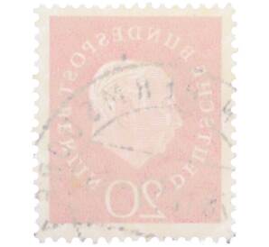 Почтовая марка 20 пфеннигов 1959 года Западная Германия (ФРГ) «Теодор Хойс» — Фото №2