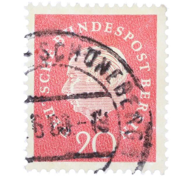 Почтовая марка 20 пфеннигов 1959 года Западная Германия (ФРГ) «Теодор Хойс» (Артикул: T11-37534) — Фото №1