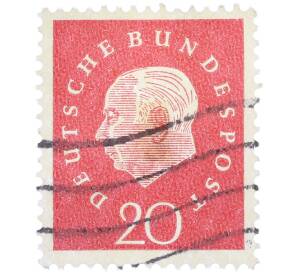 Почтовая марка 20 пфеннигов 1959 года Западная Германия (ФРГ) «Теодор Хойс» — Фото №1