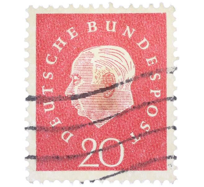 Почтовая марка 20 пфеннигов 1959 года Западная Германия (ФРГ) «Теодор Хойс» (Артикул: T11-37535) — Фото №1