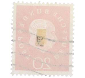 Почтовая марка 20 пфеннигов 1959 года Западная Германия (ФРГ) «Теодор Хойс» — Фото №2