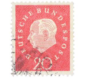 Почтовая марка 20 пфеннигов 1959 года Западная Германия (ФРГ) «Теодор Хойс» — Фото №1