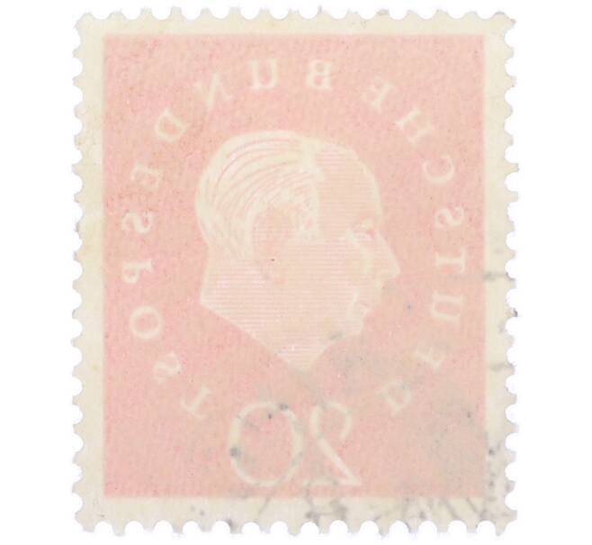 Почтовая марка 20 пфеннигов 1959 года Западная Германия (ФРГ) «Теодор Хойс» (Артикул: T11-37540) — Фото №2