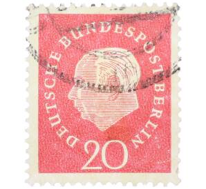 Почтовая марка 20 пфеннигов 1959 года Западная Германия (ФРГ) «Теодор Хойс» — Фото №1