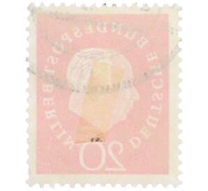 Почтовая марка 20 пфеннигов 1959 года Западная Германия (ФРГ) «Теодор Хойс» — Фото №2