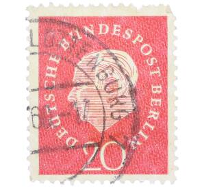Почтовая марка 20 пфеннигов 1959 года Западная Германия (ФРГ) «Теодор Хойс» — Фото №1