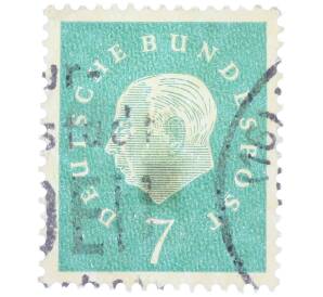 Почтовая марка 7 пфеннигов 1959 года Западная Германия (ФРГ) «Теодор Хойс» — Фото №1