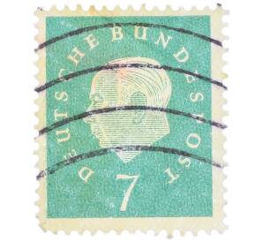 Почтовая марка 7 пфеннигов 1959 года Западная Германия (ФРГ) «Теодор Хойс» — Фото №1