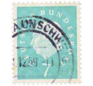 Почтовая марка 7 пфеннигов 1959 года Западная Германия (ФРГ) «Теодор Хойс» — Фото №1