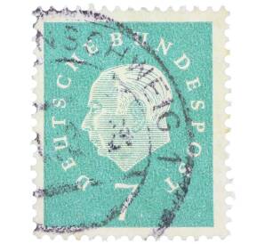 Почтовая марка 7 пфеннигов 1959 года Западная Германия (ФРГ) «Теодор Хойс» — Фото №1