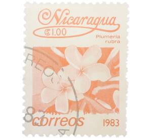 Почтовая марка 1 кордоба 1983 года Никарагуа «Плюмерия красная» — Фото №1