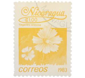 Почтовая марка 1 кордоба 1983 года Никарагуа «Бархатцы прямостоячие» — Фото №1