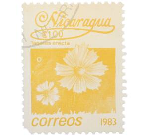 Почтовая марка 1 кордоба 1983 года Никарагуа «Бархатцы прямостоячие» — Фото №1