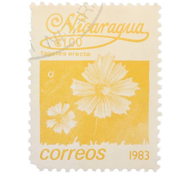 Почтовая марка 1 кордоба 1983 года Никарагуа «Бархатцы прямостоячие» (Артикул: T11-37573) — Фото №1