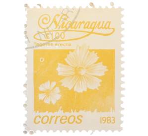 Почтовая марка 1 кордоба 1983 года Никарагуа «Бархатцы прямостоячие» — Фото №1