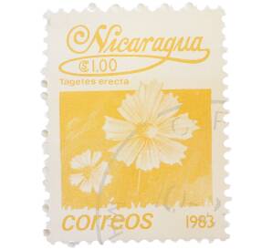 Почтовая марка 1 кордоба 1983 года Никарагуа «Бархатцы прямостоячие» — Фото №1