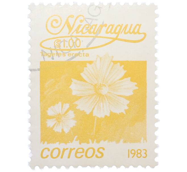 Почтовая марка 1 кордоба 1983 года Никарагуа «Бархатцы прямостоячие» (Артикул: T11-37580) — Фото №1