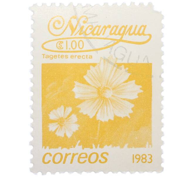 Почтовая марка 1 кордоба 1983 года Никарагуа «Бархатцы прямостоячие» (Артикул: T11-37582) — Фото №1