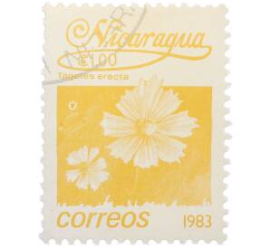Почтовая марка 1 кордоба 1983 года Никарагуа «Бархатцы прямостоячие» — Фото №1