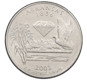 1/4 доллара (25 центов) 2003 года D США «Штаты и территории — Арканзас» — Фото №1