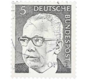 Почтовая марка 5 пфеннигов 1970 года Западная Германия (ФРГ) «Президент Густав Хайнеман» — Фото №1