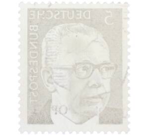Почтовая марка 5 пфеннигов 1970 года Западная Германия (ФРГ) «Президент Густав Хайнеман» — Фото №2