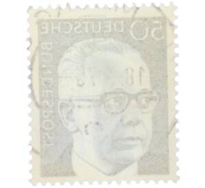 Почтовая марка 50 пфеннигов 1971 года Западная Германия (ФРГ) «Президент Густав Хайнеман» — Фото №2