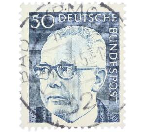 Почтовая марка 50 пфеннигов 1971 года Западная Германия (ФРГ) «Президент Густав Хайнеман» — Фото №1