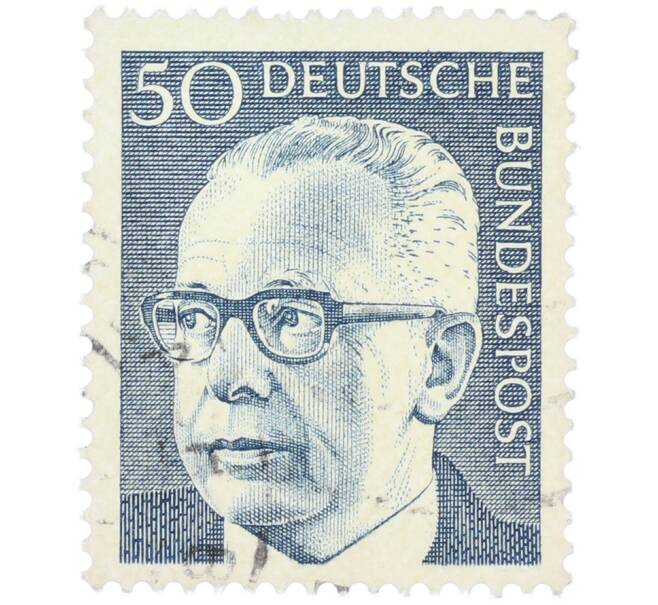 Почтовая марка 50 пфеннигов 1971 года Западная Германия (ФРГ) «Президент Густав Хайнеман» (Артикул: T11-37637) — Фото №1