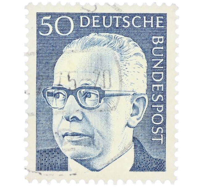 Почтовая марка 50 пфеннигов 1971 года Западная Германия (ФРГ) «Президент Густав Хайнеман» (Артикул: T11-37639) — Фото №1